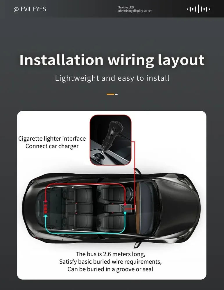 For Board Windshield 12V 24V Truck Devil S Eye Matrix Pixel Panel