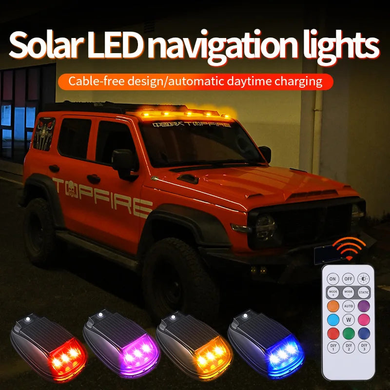 6X Solar RGB Strobe Colors Flash Position Wireless Aircraft