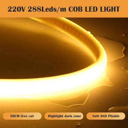 Ac 220V Cob Strip On Off Switch White 3000K