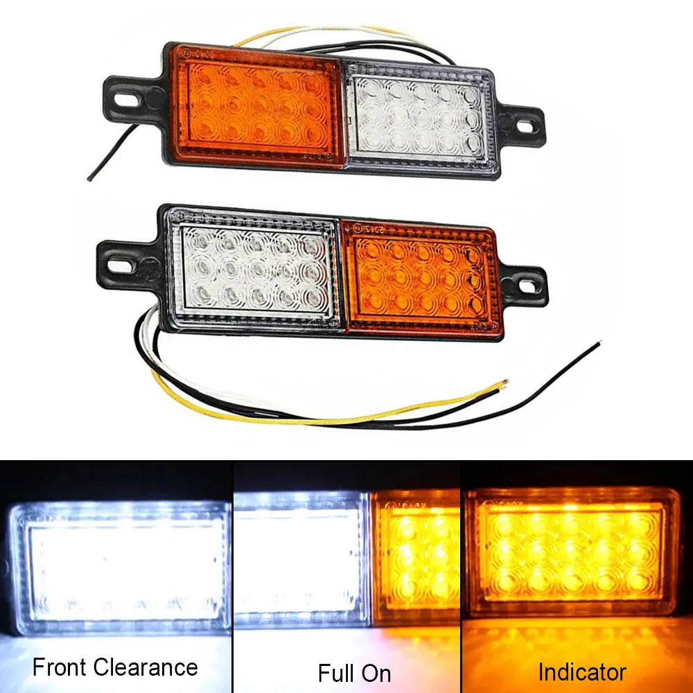 2PCS Truck Trailer Bull Bar Front Bumper Indicator Side