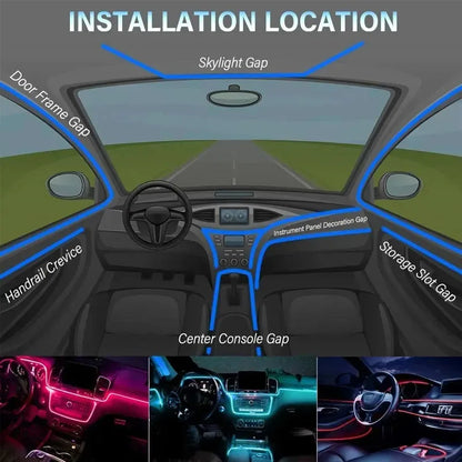 Interior Atmosphere RGB Strip Neon Invisible USB Fiber Optic
