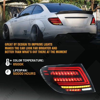 For 2007 - 2014 Mercedes W204 Pair Taillights C180 C200 C63 C250
