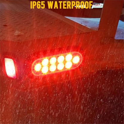 Compatible 4-piece Trailer Truck Sealed Red 6-inch Oval Stop