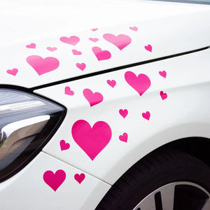 Heart Design 24 Pieces Set Stickers Bumpers Windows Body
