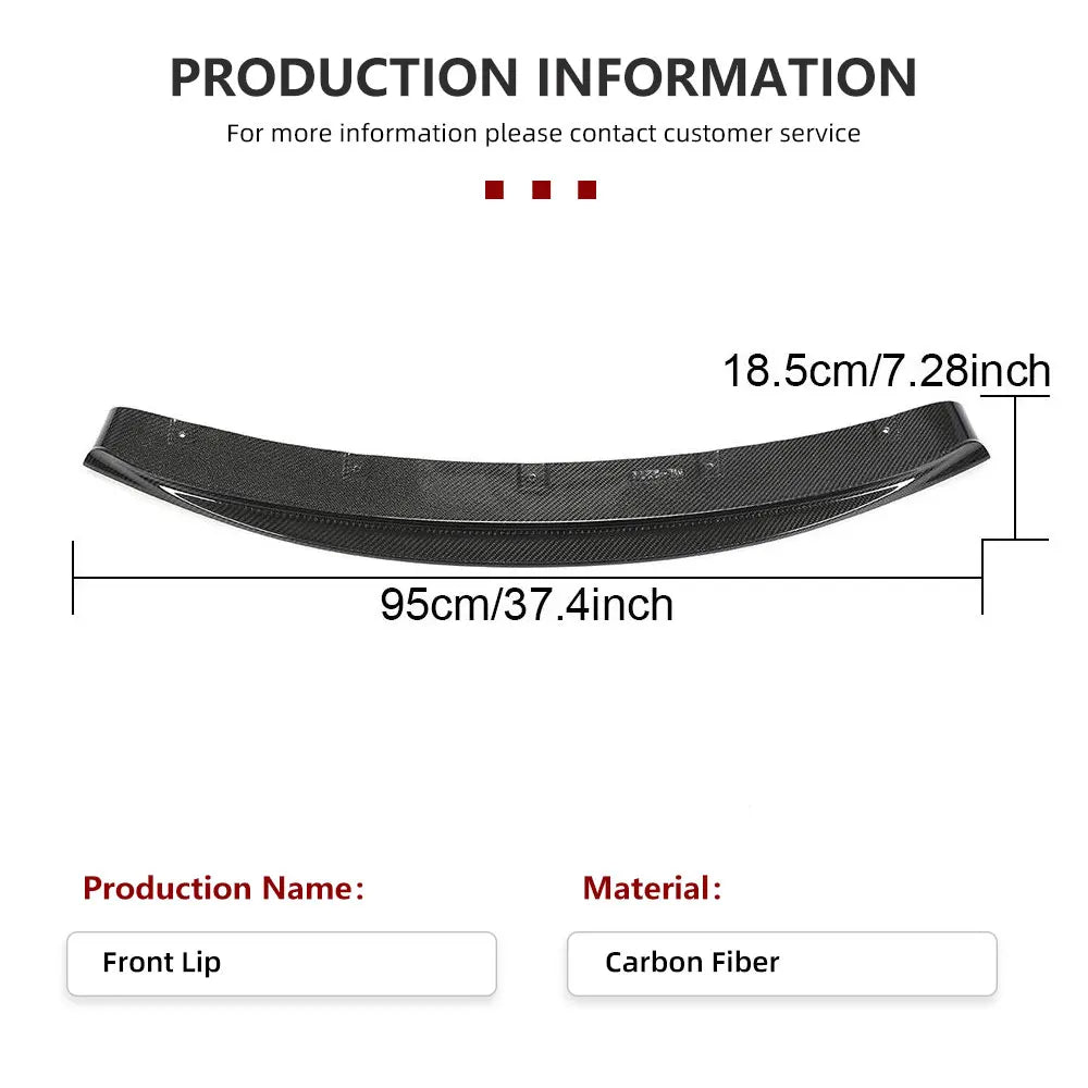 For BMW 6 Series F12 F13 Carbon Fiber Front Bumper Lip Spoiler