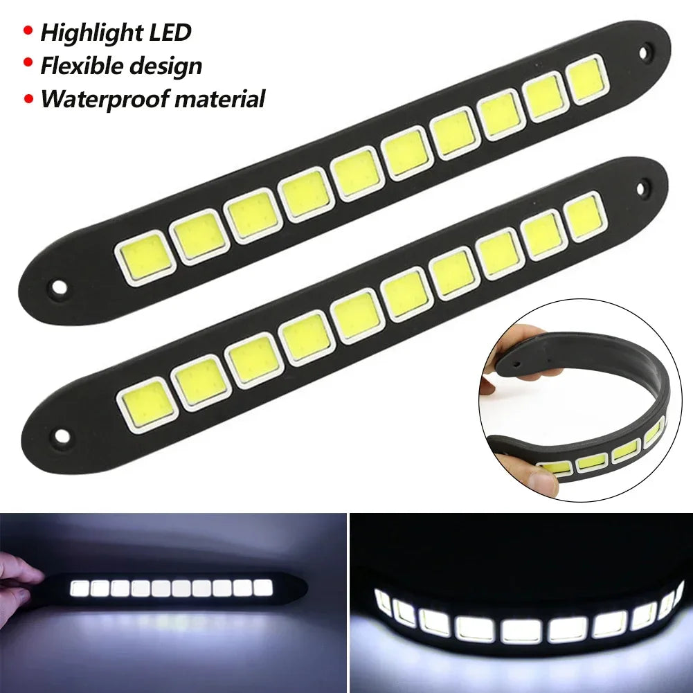 2PCS Daytime Running Drl Waterproof Flexible Silicone Cob