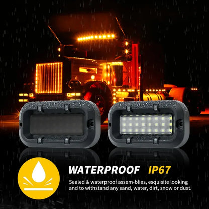 2pcscar Underbody off-road Truck Grille Side Tail Warning Strobe