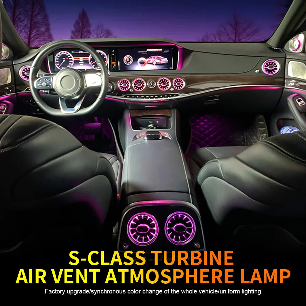 For Mercedes Benz Accessories S-Class W222 Air Vent RGB Turbine