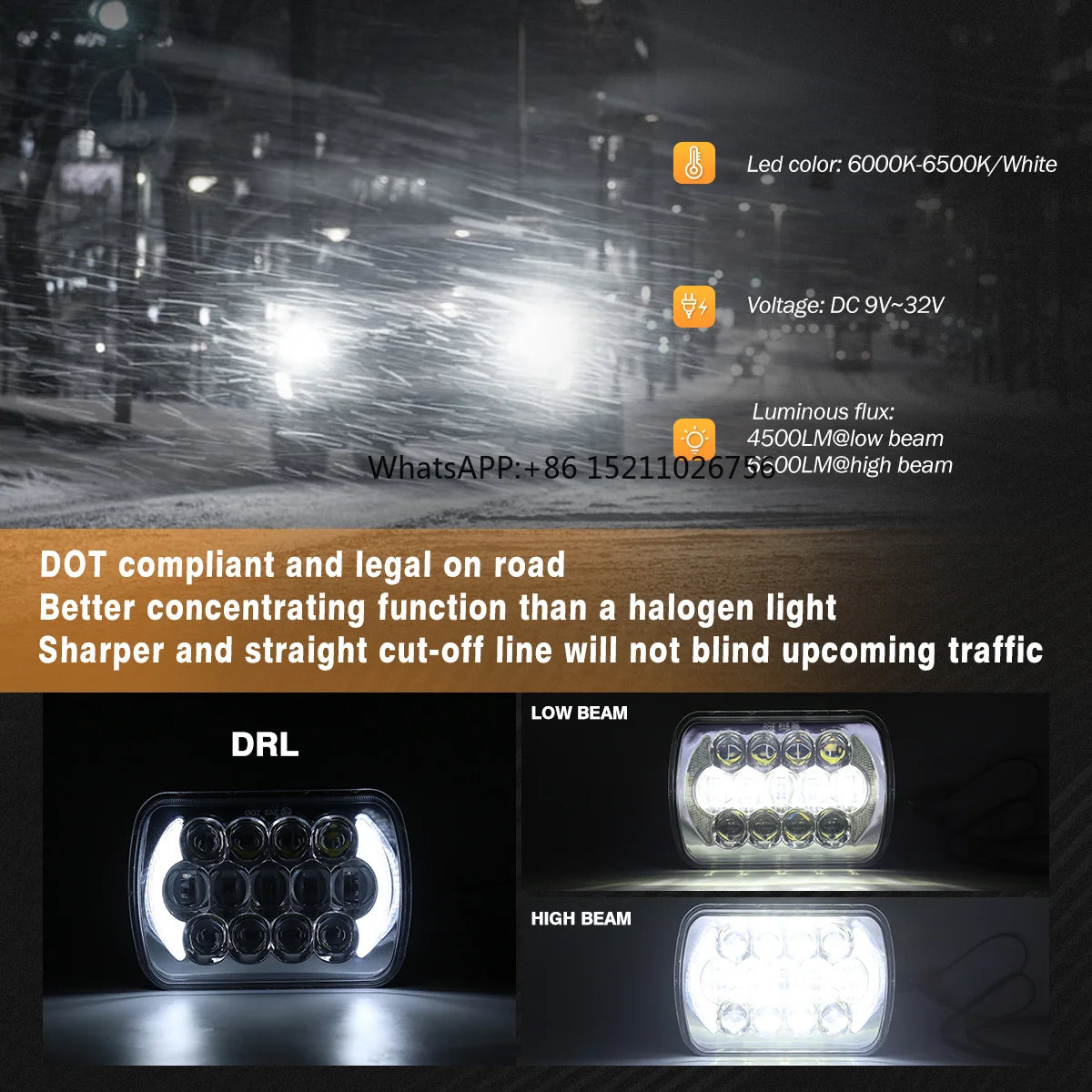 For Toyota Hilux Pickup LED Headlight Truck Systems Loyo 5X7