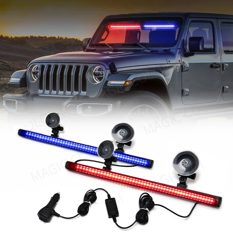 Strobe Emergency Flash Warning 2-in-1 3030 Smd Windshield Bar