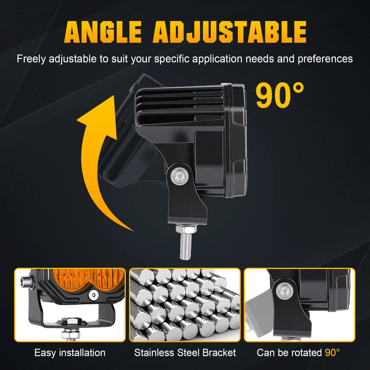 For Utv X 30W Amber Yellow White Colors Cube Pod Spot