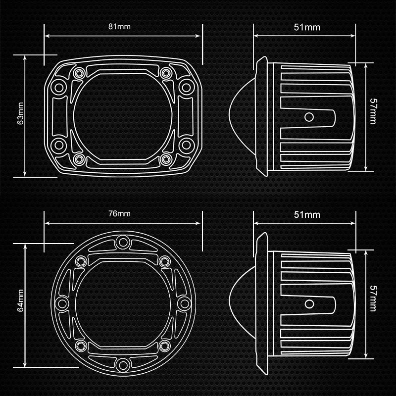 For Off Road 8D Lens 3inch Fog Truck ATV 4WD Pickup 12V