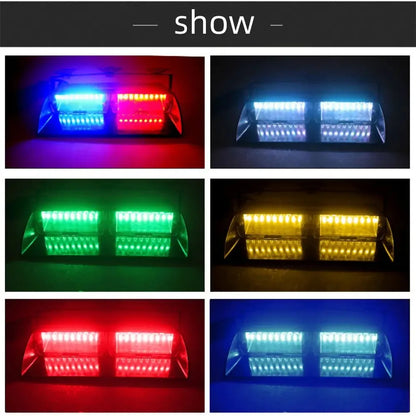 16-led Flashing Mode Emergency Dash Warning Strobe Flash Blue