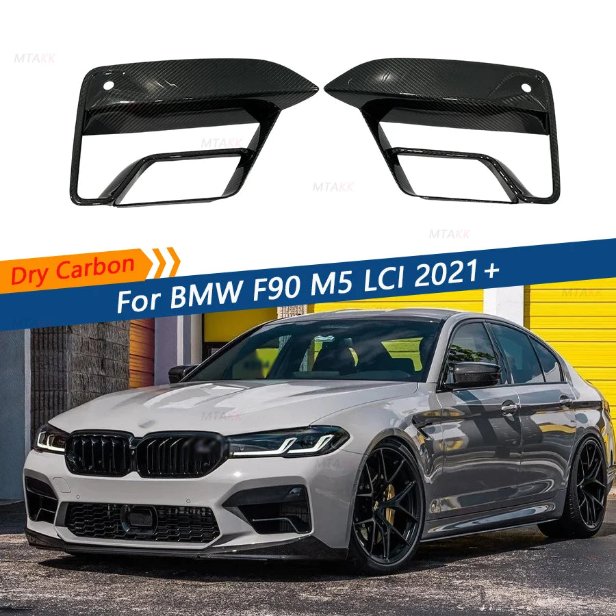 For BMW F90 M5 Lci 2021+ Dry Carbon Front Bumper Air Vent Cover
