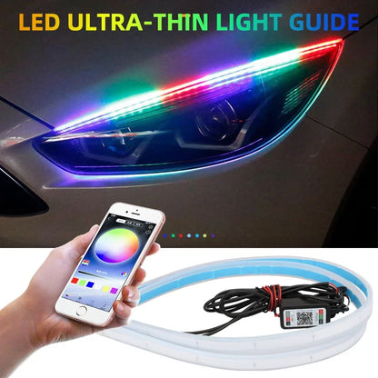 2PCS 60CM Drl Strip RGB Turn Signal Daytime Running
