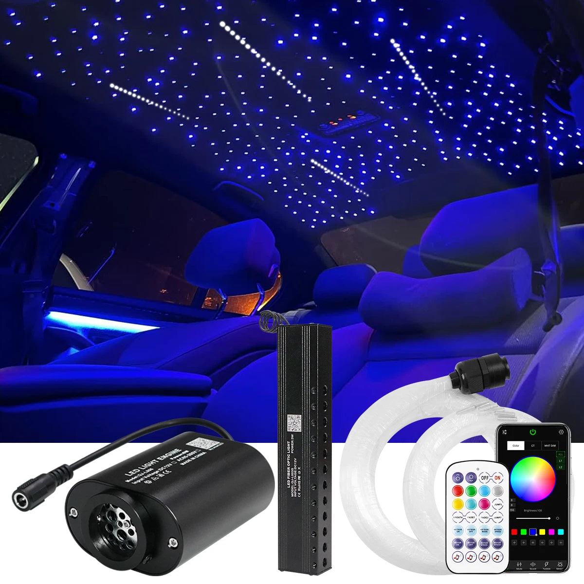 6W Rgbw Roof Star Twinkle Fiber Optic Ceiling Lighting