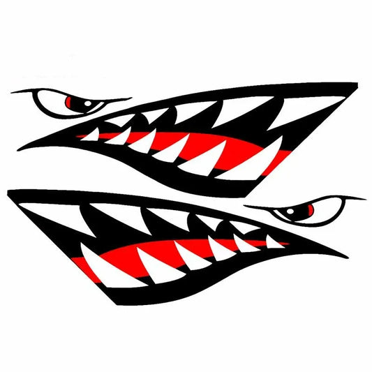 13CM Jdm Shark Mouth Teeth Cartoon Sunscreen Waterproof Cute