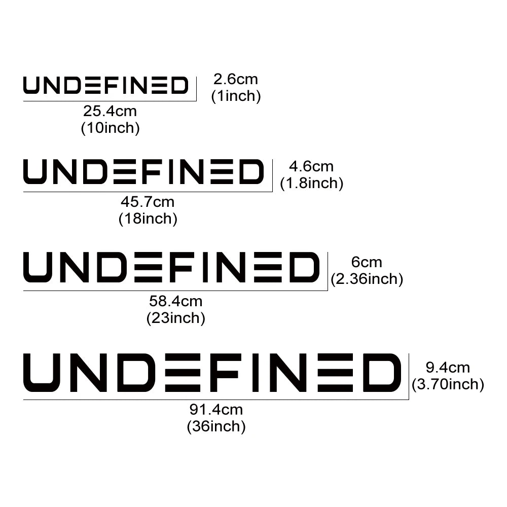 Four Sizes Undefined Stickers Body Window Windshield Bumper