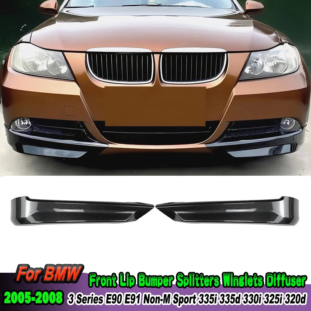For BMW 3 Serie E90 E91 ABS Front Bumper Lip Splitter Diffuser