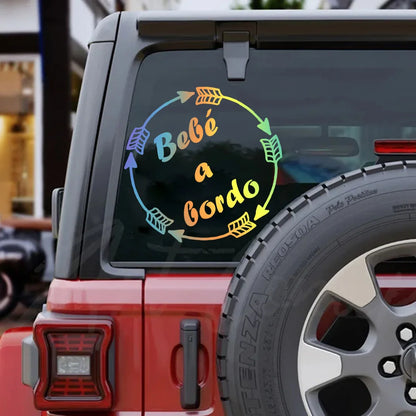1PC Custom Spanish Name Stickers Beb A Bordo Vinyl