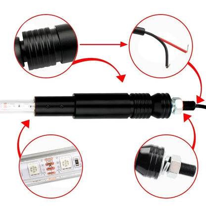 1PC 4FT RGB Flagpole Adjustable ATV off-road Brake Remote