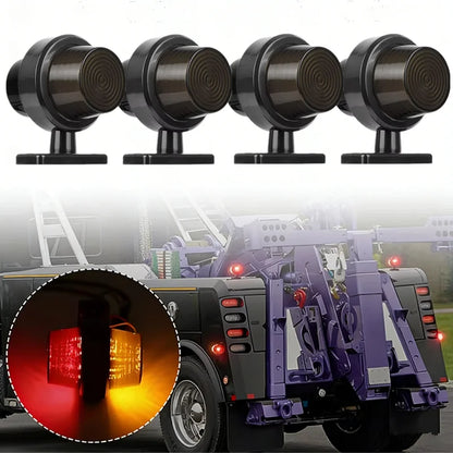 4PCS Red Amber Truck Side Marker Trailer Signal Taillight