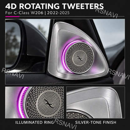 For Mercedes-Benz C-Class W206 2022-2025 4D Rotating Tweeter