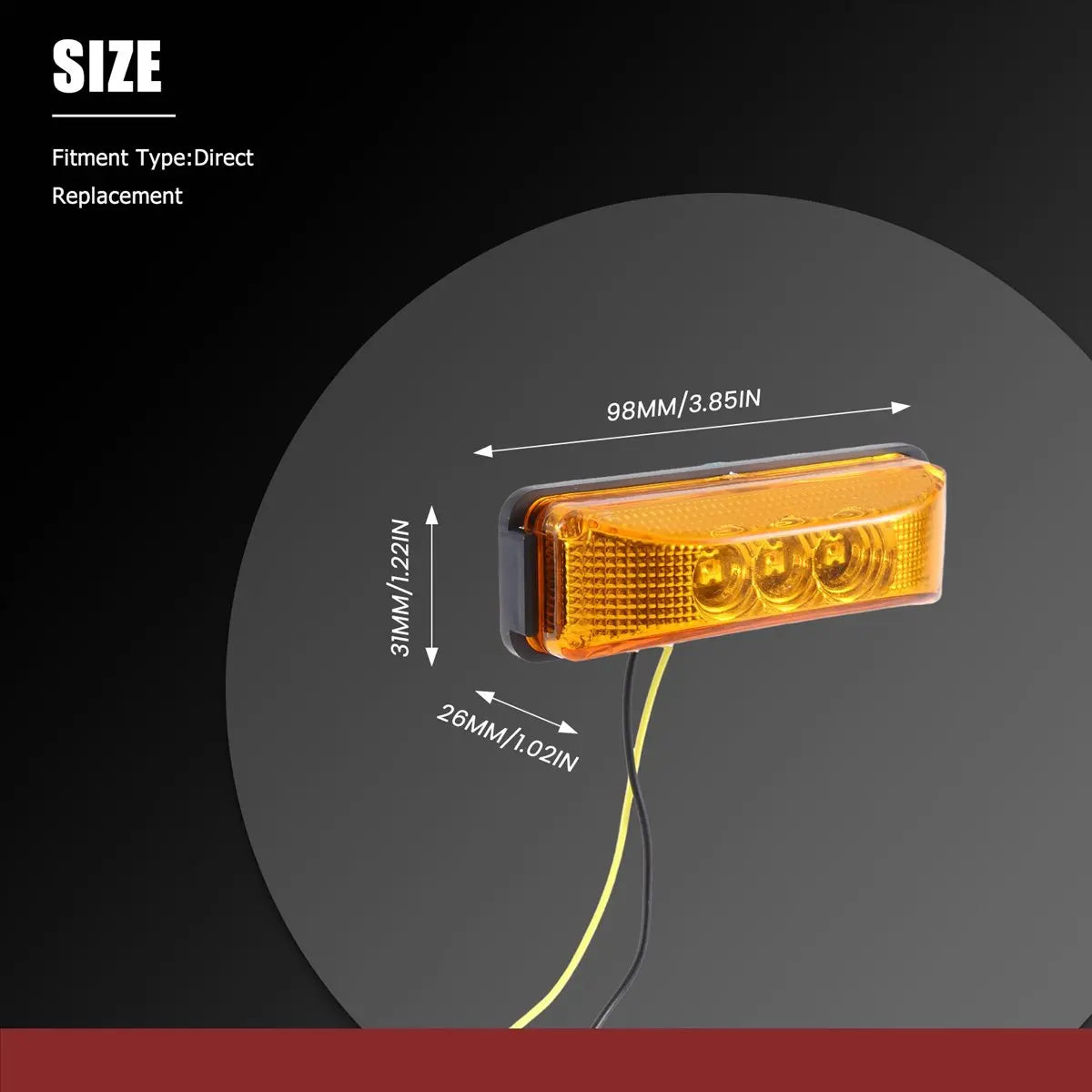 For Trailer Main In 3.9inch Tail Rear Lamps Indicator Marker