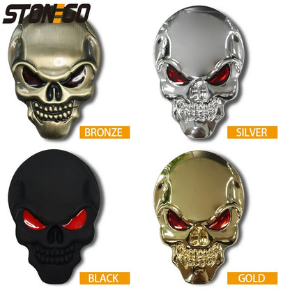 Stonego 3D Skull Logo Metal Body Stickers Zinc Alloy