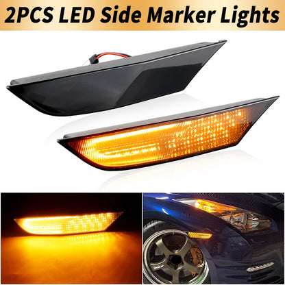 For Nissan Gtr R35 2007-2017 Smoked 2PCS Side Marker Turn Signal