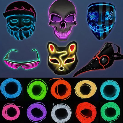 1M Glow El Wire Neon Cable Christmas Dance Party