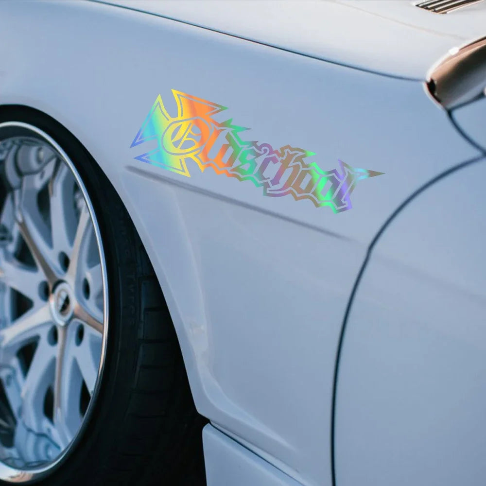 Body Window Sticker Creative Old School Alphabet Pattern Racing