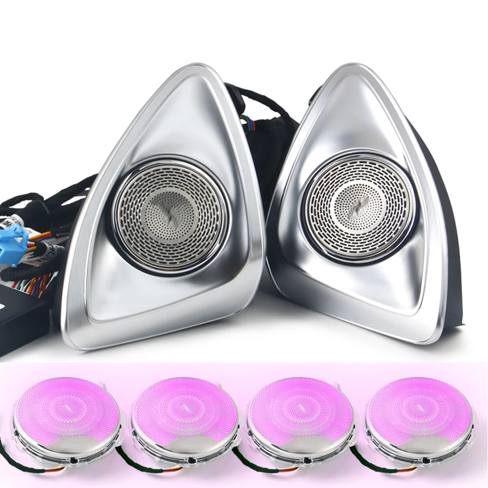 For Mercedes Benz W205 X253 GLC 15-18 3 Color Turbine Vents Ambient Light 4D Rotating Tweeter Speaker Lamp LHD Copilot L