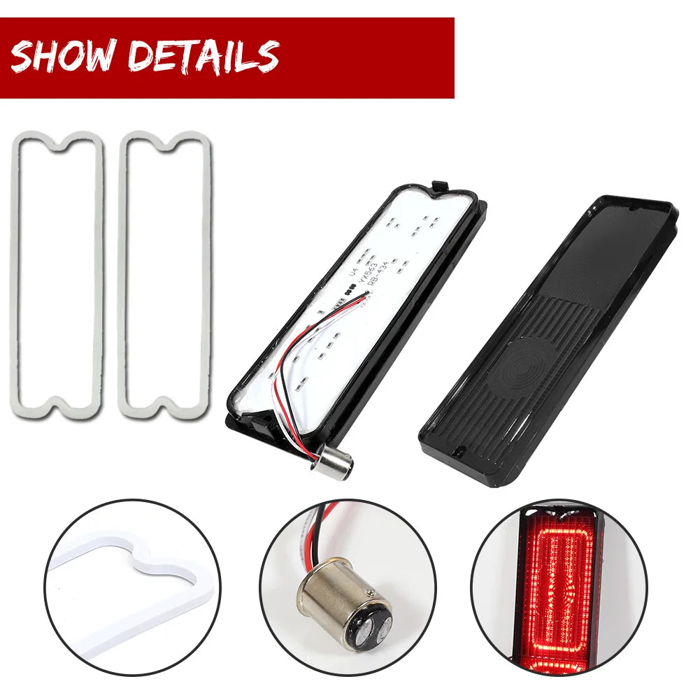 For Chevy & GMC Smoked Clear Red Lens Rear Tail Brake Trucks