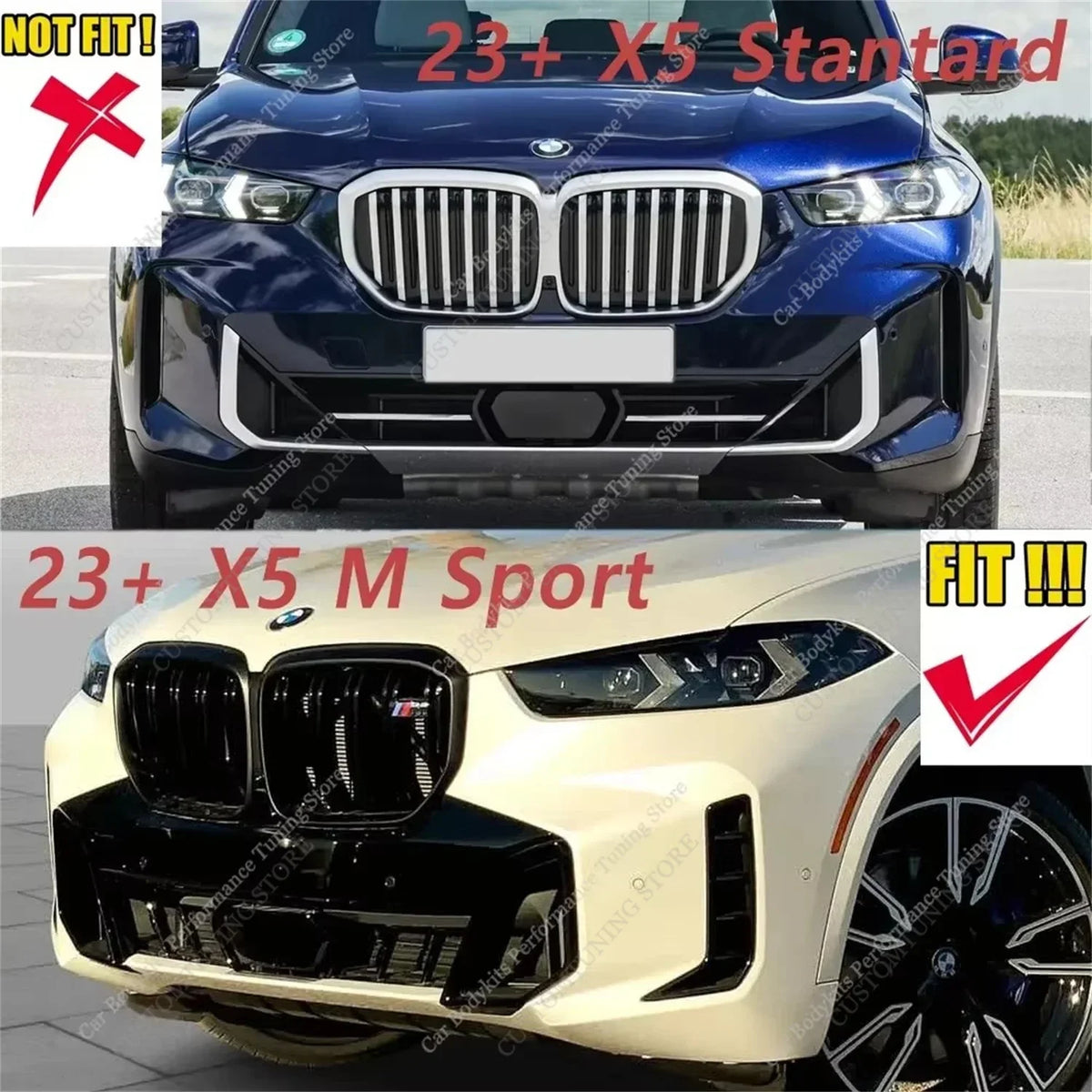 For BMW X5 G05 M Sport Competition Gloss Black ABS Front Bumper