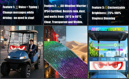 Transparent Windshield Matrix Display Ai Voice RGB Pixel Panel