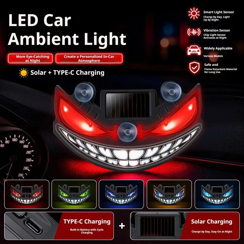 Solar Powered Wireless Cool Devil S Eye Neon Face