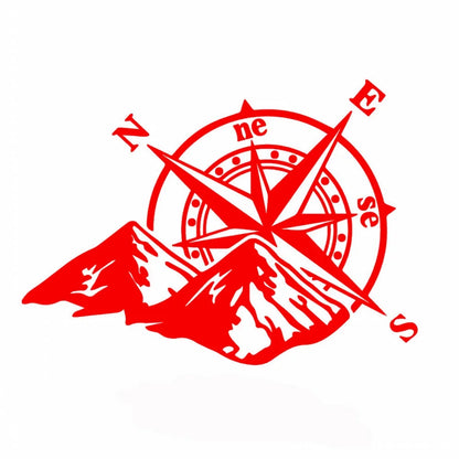Laser Sticker Mountain Compass Fashion Body Decal Colorful Rear