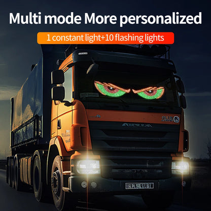 2PCS USB Dynamic Big Devil Eyes Cars Programmable Flexible