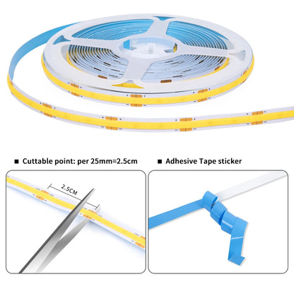 For Kitchen Wardrobe Showcase Closet Decor 12V Cob Strip 320leds