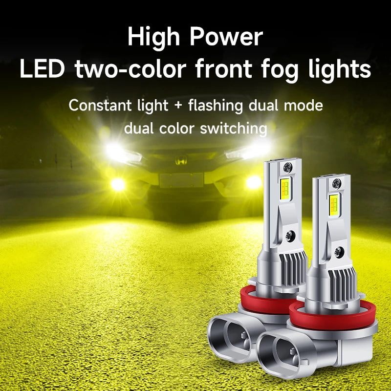 2X 2000LM 30W Dual Color 3570 Chip Lime H8