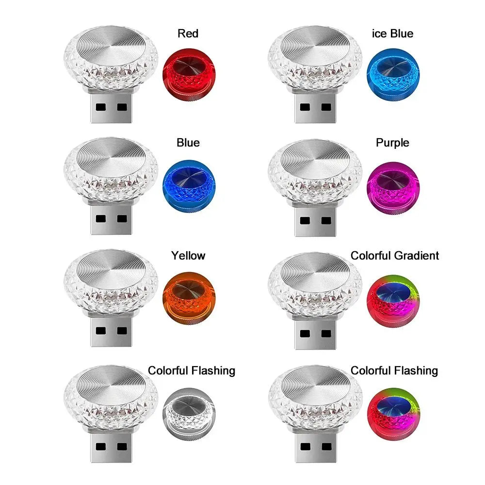USB Ambient MINI Atmosphere Lamps Plug Play Colorful Interior
