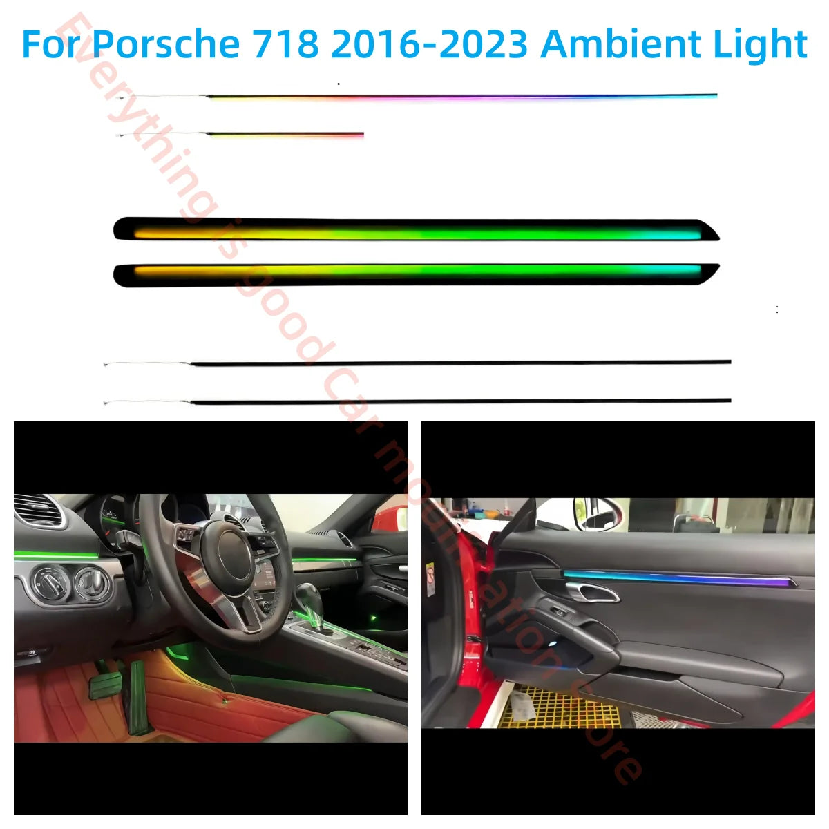 For Porsche 718 2016-2023 LED Atmosphere Fit Interior Lighting
