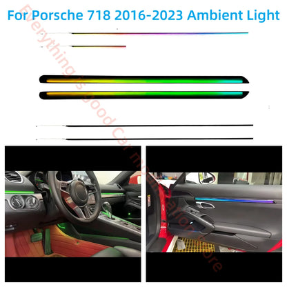 For Porsche 718 2016-2023 LED Atmosphere Fit Interior Lighting