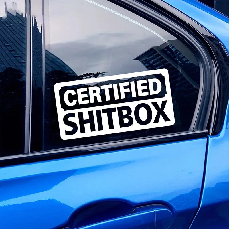 For Old Beater 2-pack Certified Shitbox Vinyl Decal 15x7.5cm