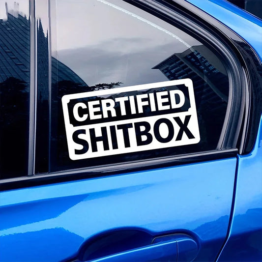 For Old Beater 2-pack Certified Shitbox Vinyl Decal 15x7.5cm