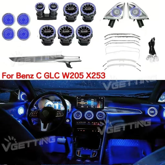 For Mercedes-Benz C Glc W205 X253 Color RGB Atmosphere 2014 2019
