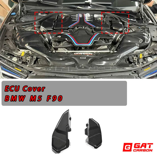 For BMW F90 M5 Dry Carbon Fiber Ecu Cover Engine Compartment