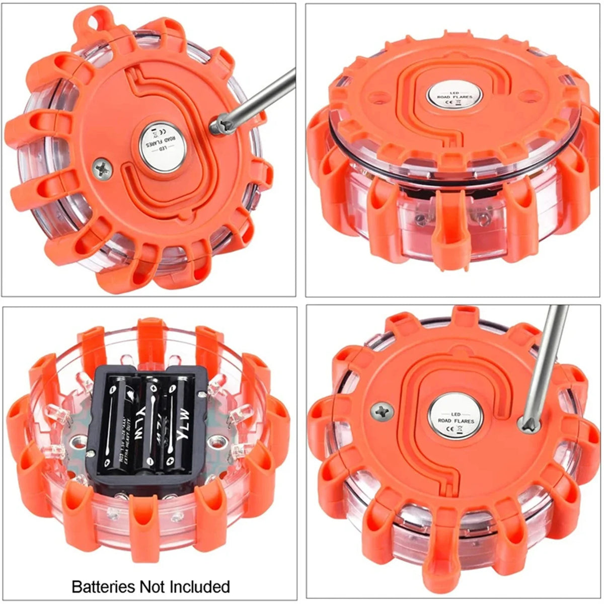 3PCS Road Flare Emergency Roadside Safety Beacon Disc Flashing