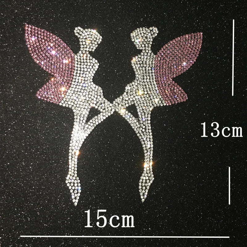Bling Angel Wing Heart Crystal Sticker Rhinestone Stars 3D